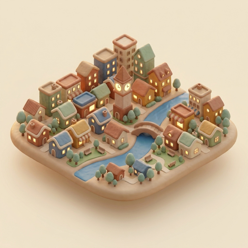 Brennpunkt Stadt Illustration