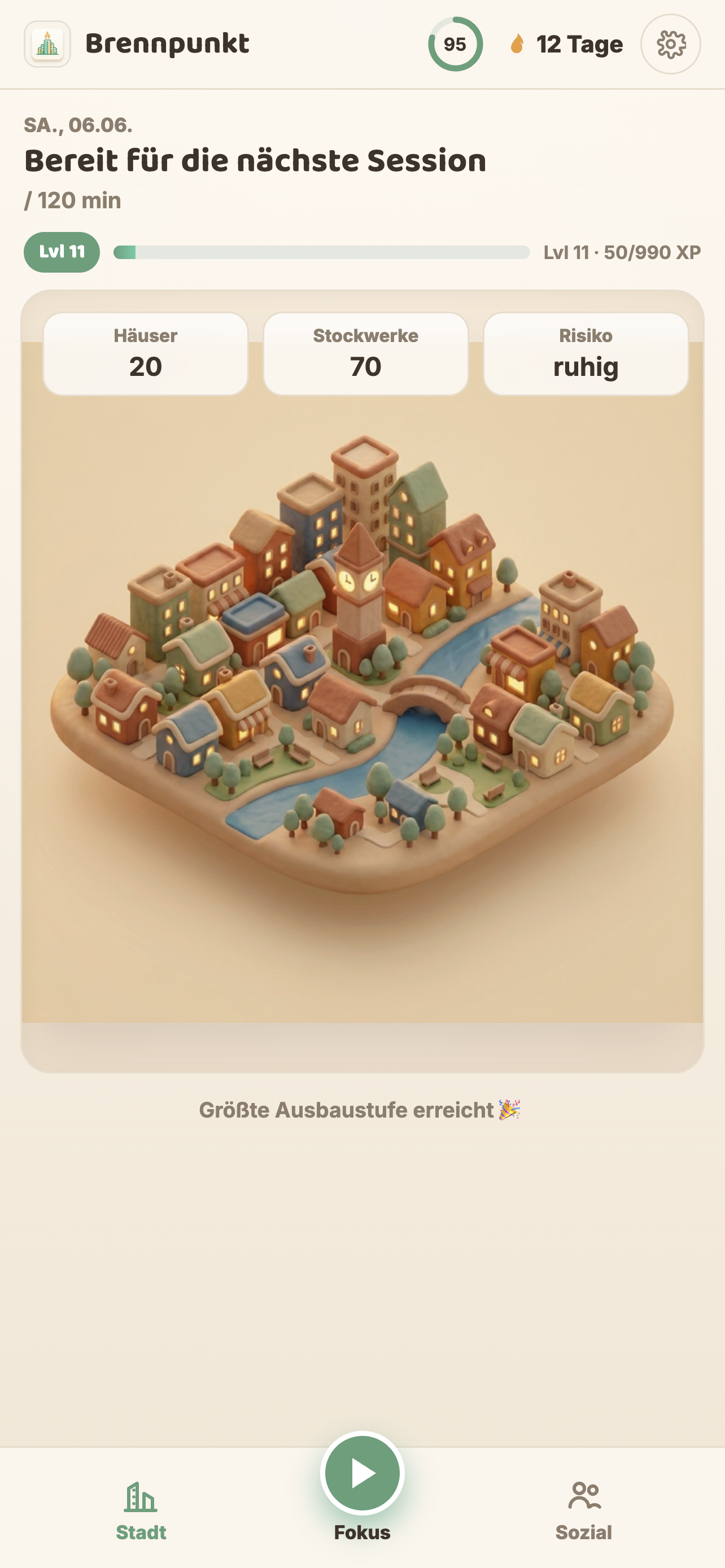 Brennpunkt Stadtansicht